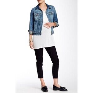 New Womens NWT 185 Designer USA Maternity James Jeans Twiggy Crop Pants 29 Black